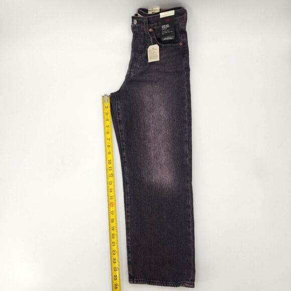 Levis Ribcage Straight Ankle Jeans Size 29x27 Purple Black Acid High Waist Chic - Picture 9 of 11